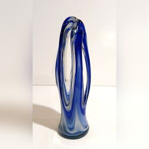 Vintage Blue Art Glass Sculpture